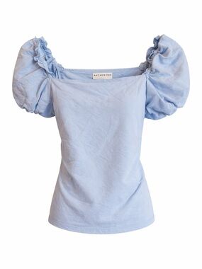 🫶NWOT And Now This Light Blue Puff Sleeve Square Neck Blouse
